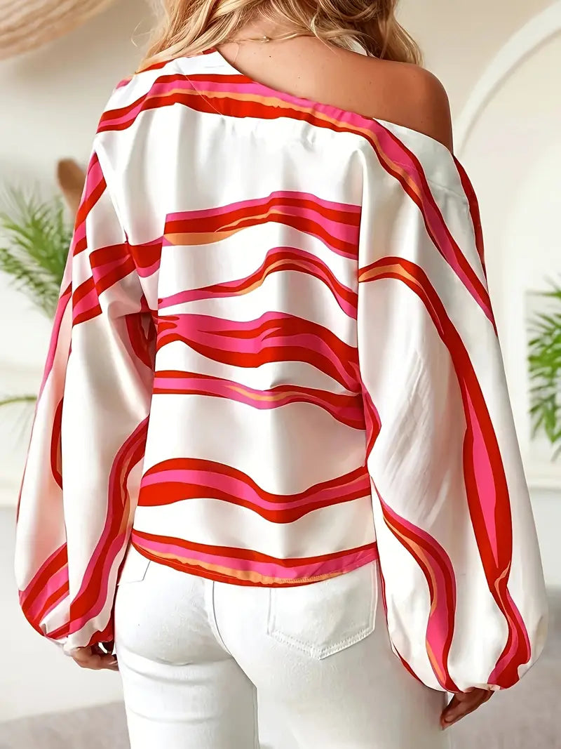 Asymmetrisk Bluse med Én Skulder – Luksus & Trendy Design