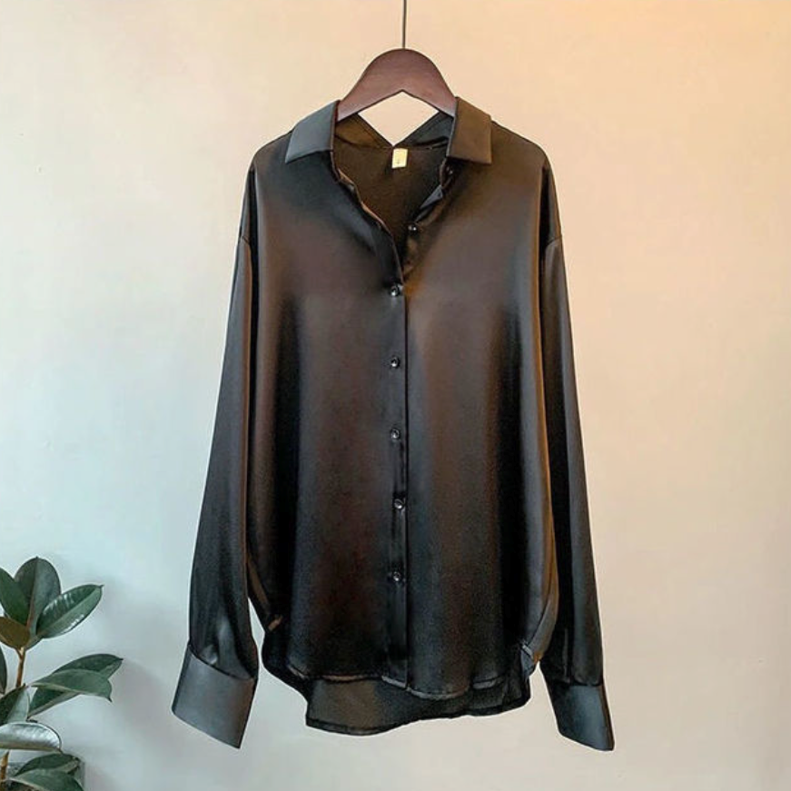 Satinlignende Bluse - Komfort og Elegance