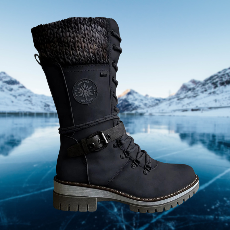 Ladies' winter boots – High lined boots with lace-up design
