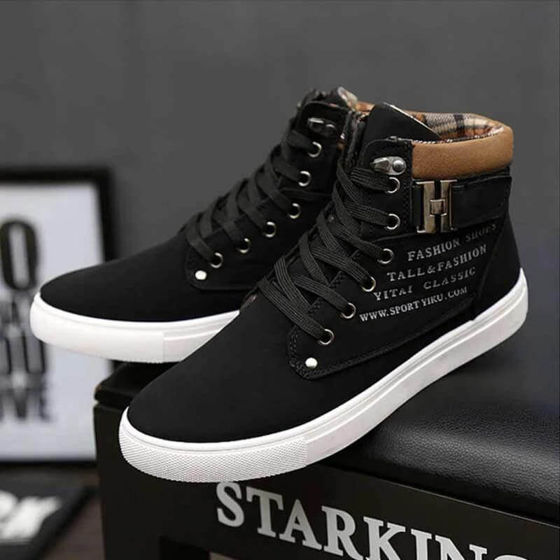 Herre Casual Mid-Top Støvler – Komfortable Stilfulde Sneakers