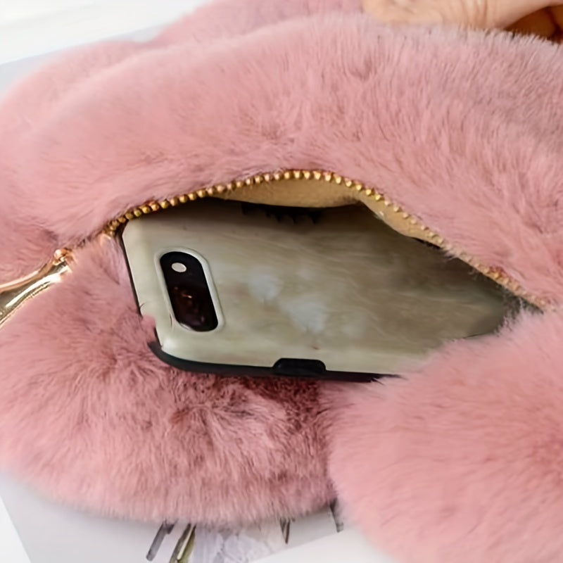 Pjusket Hjerte Skuldertaske til Damer – Blød Vinter Håndtaske