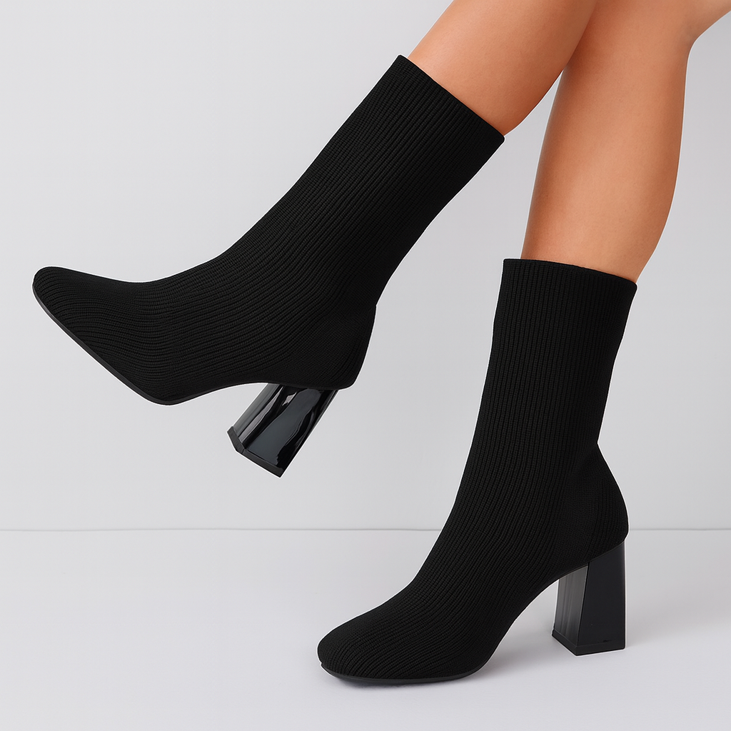 Stretch Ankelstøvler med Hæl – Elegante Damestøvler med Moderne Pasform