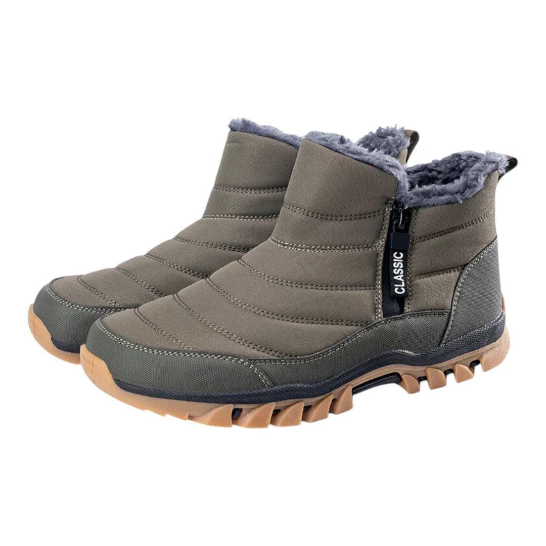 Men's Winter Outdoor Boots – Warm Non-Slip Ankle Boots with Zipper