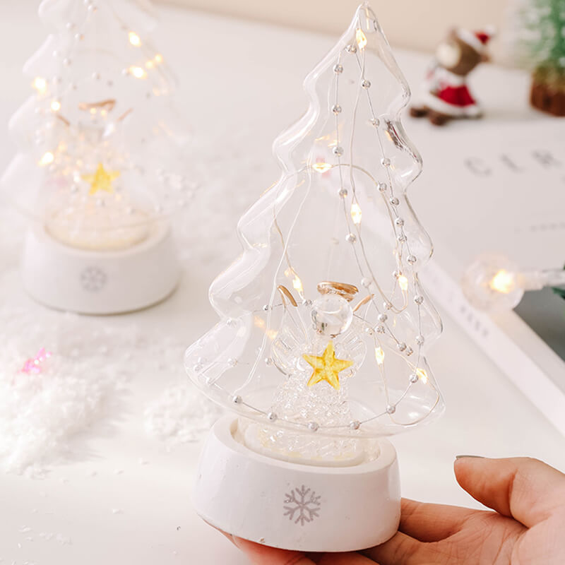 Glas LED Juletræslampe – Varm Lys Dekoration til Hjemmet