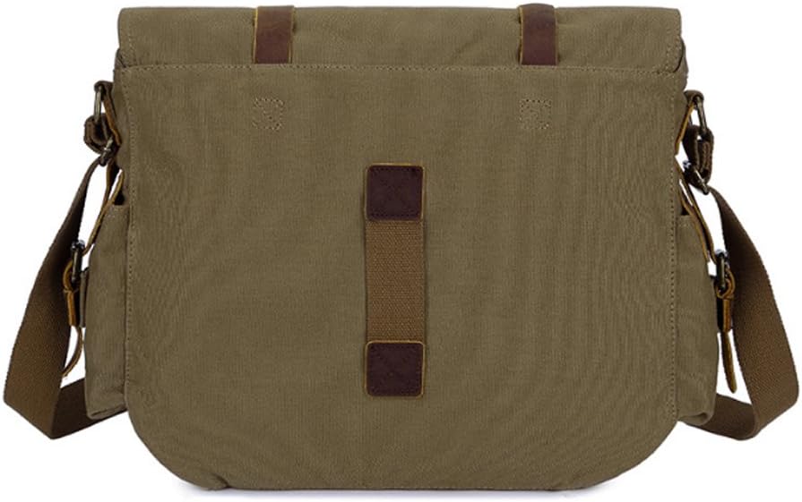 Vintage Canvas Messenger Taske til Laptops 13-17 Tommer Grøn