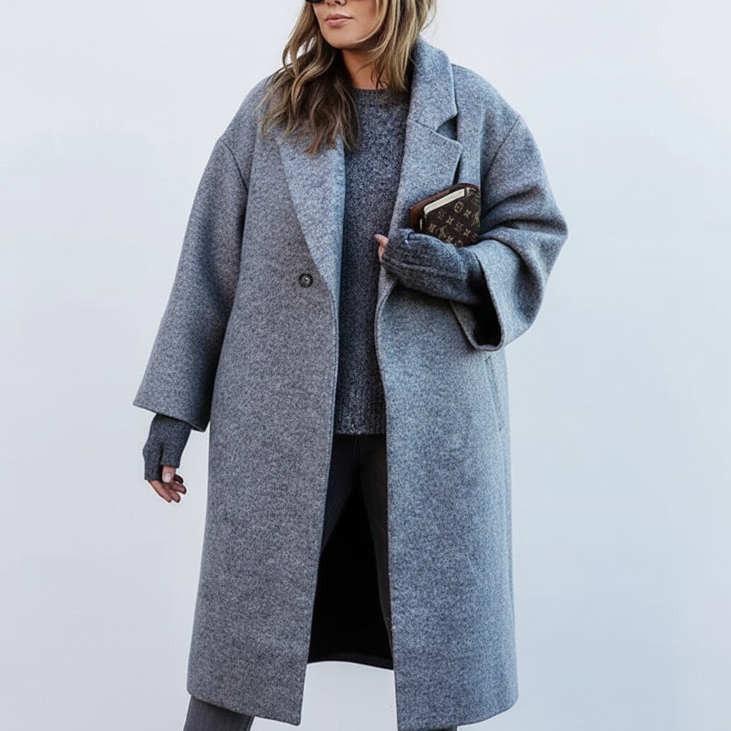 Lang Dame Vinterfrakke – Varm Oversized Jakke i Forskellige Prints