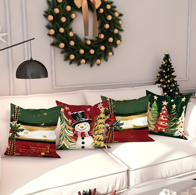 Jule pudebetræk – Dekorative vinterbetræk til sofa og stue
