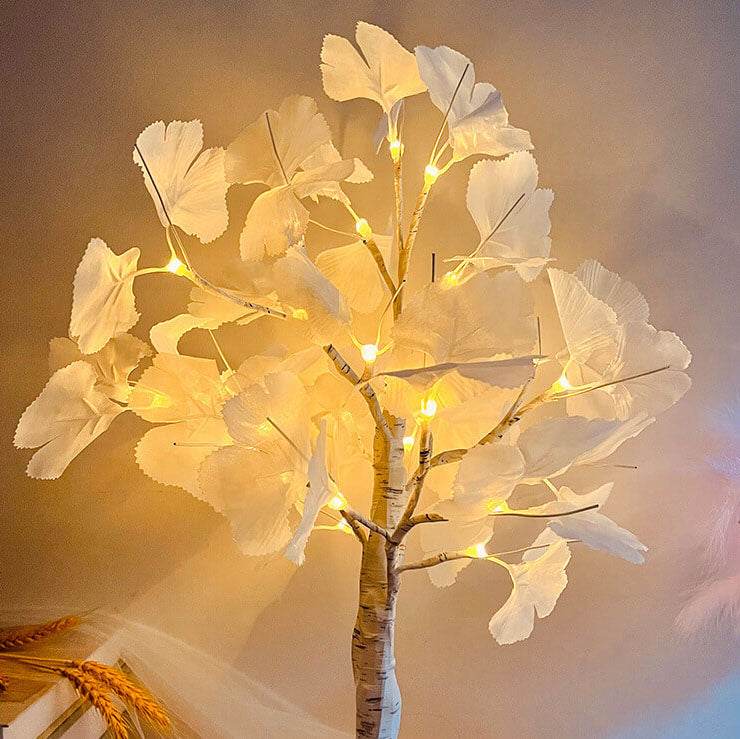 LED Ginkgo bordlampe 60cm dekoration hvid gul moderne batteribelysning integreret LED