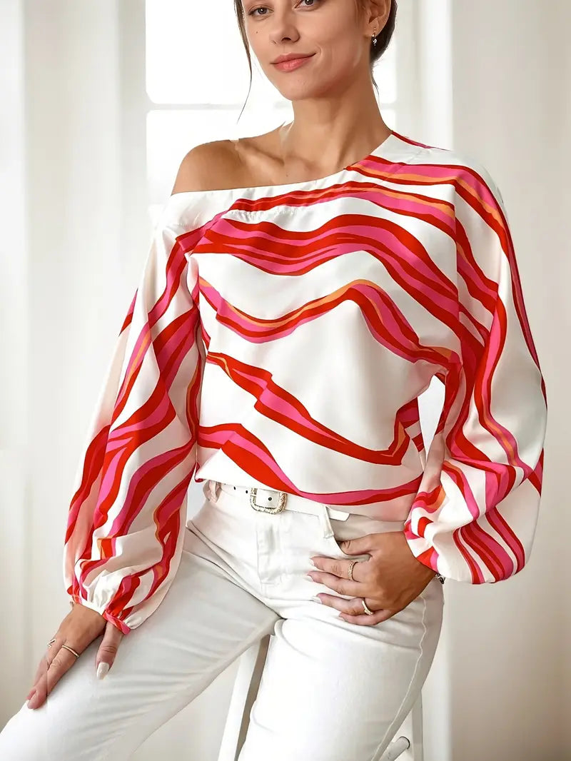 Asymmetrisk Bluse med Én Skulder – Luksus & Trendy Design