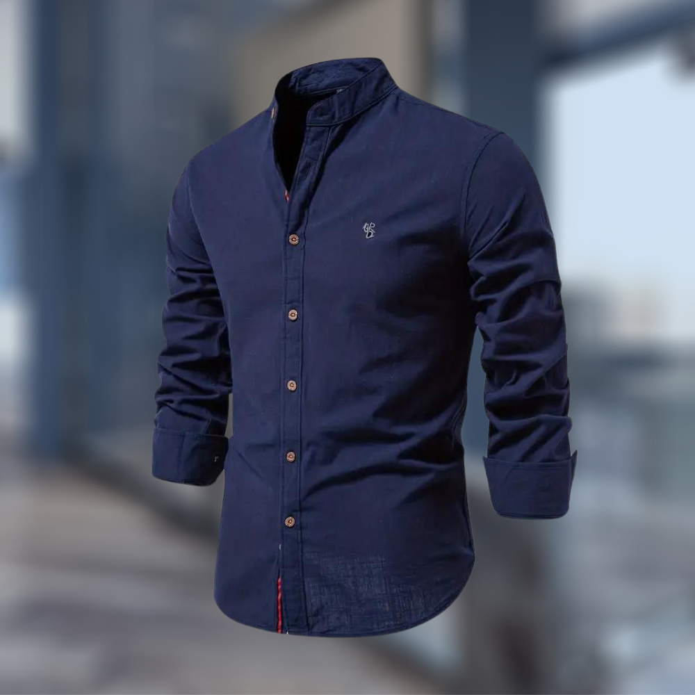 Trendy langærmet poloshirt til herrer