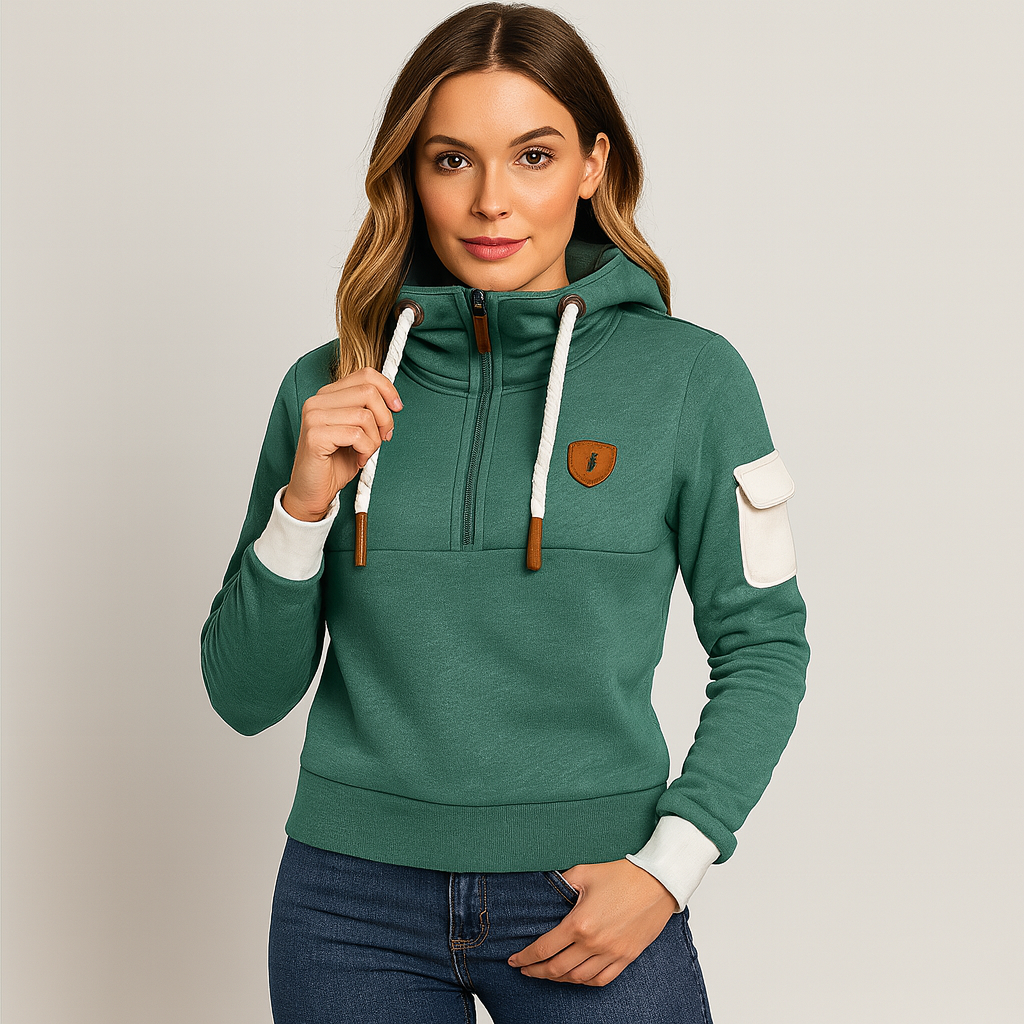 Dame Hoodie med Lynlås – Komfortabel, Stilfuld & Varmt Design