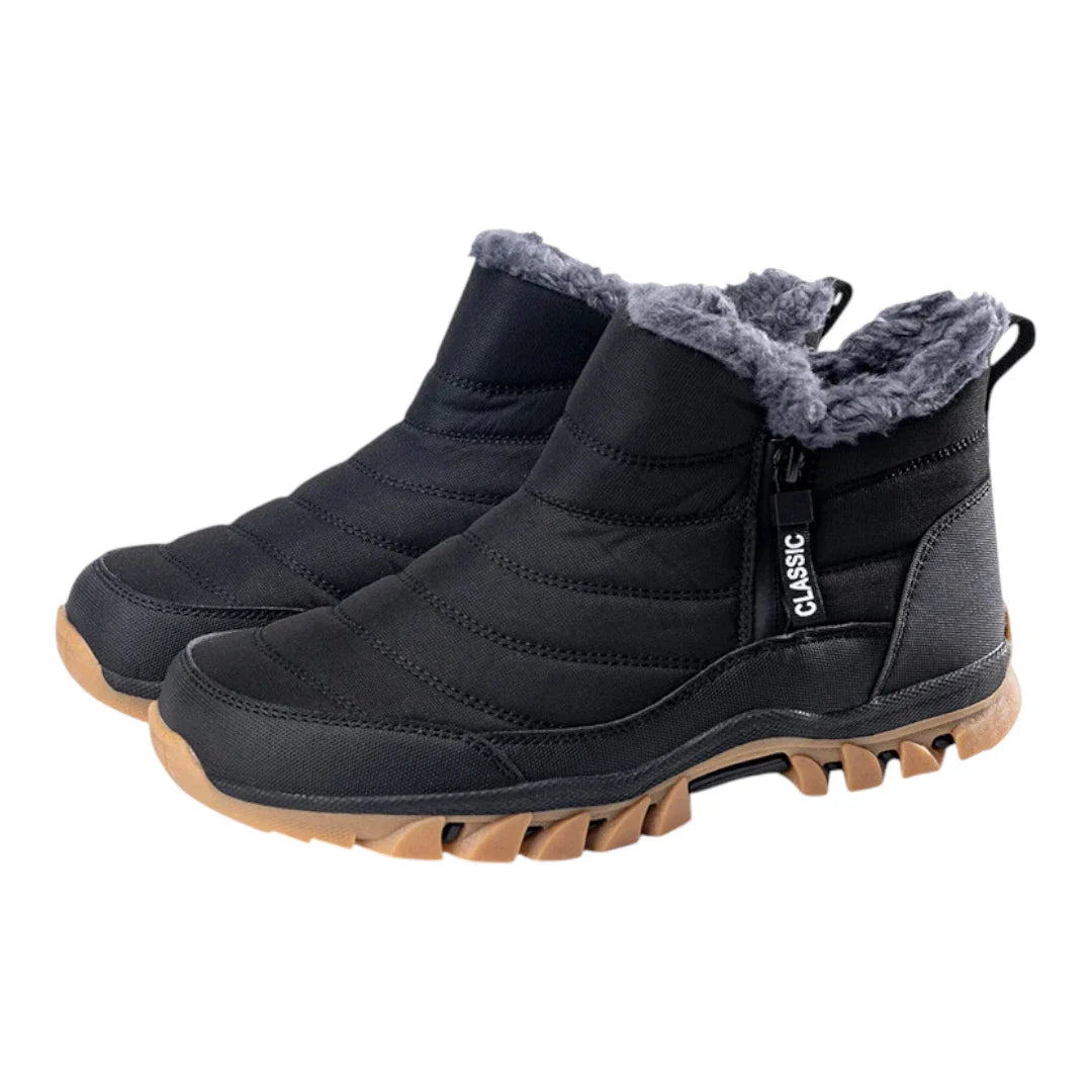 Men's Winter Outdoor Boots – Warm Non-Slip Ankle Boots with Zipper