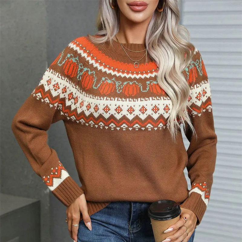 Lady Winter Knit – Nordic Knit Sweater with Atmospheric Pattern