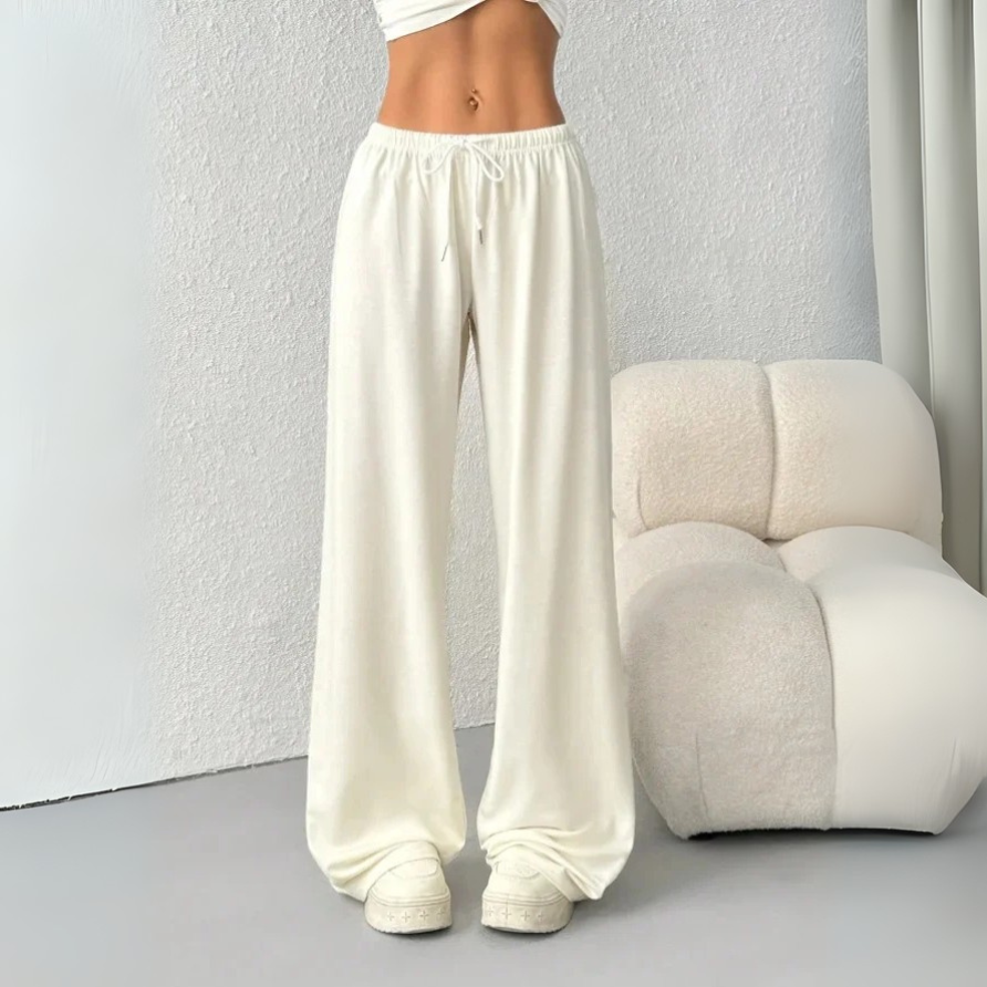 Dame Loungebukser – Komfortable Bukser med Vide Ben og Elastisk Talje
