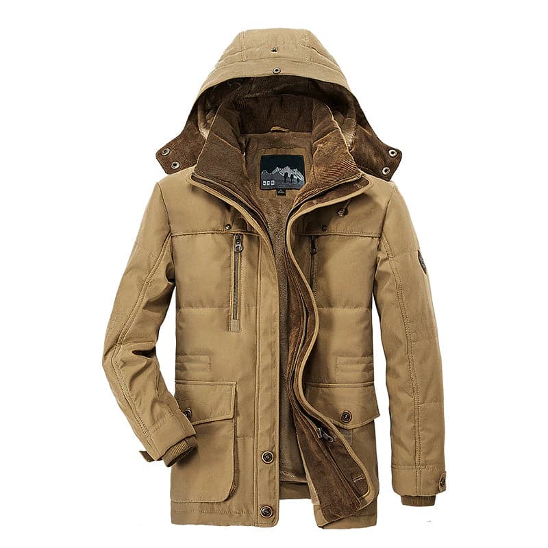 Robuste Herren Winterjacke – Warme Outdoor Modell mit Kapuze und Taschen