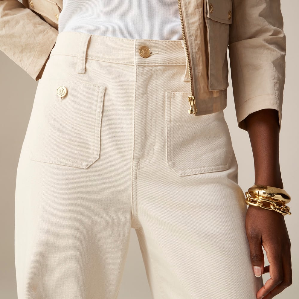 Højtaljet Matrosbukser med Guldknapper