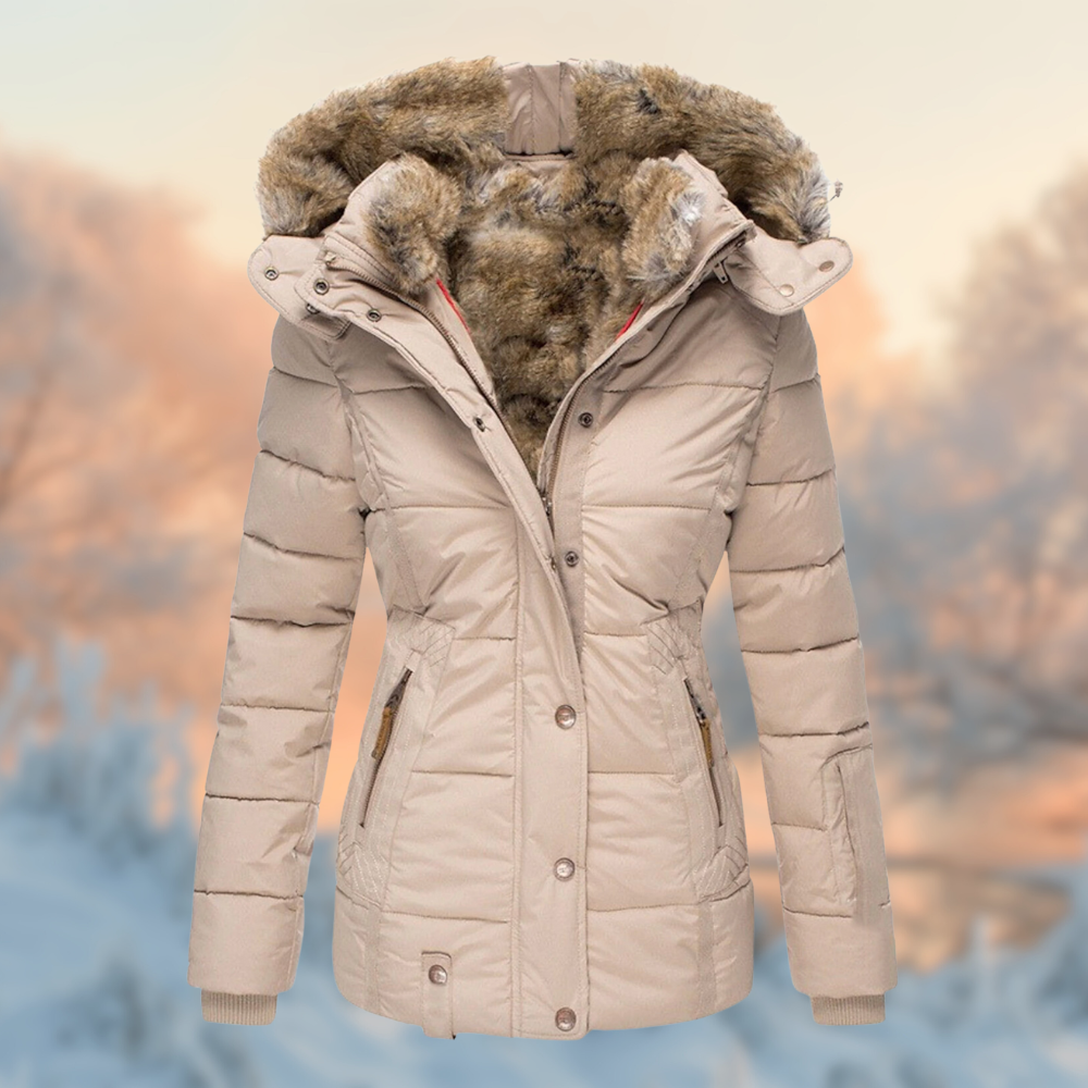 Ladies' Winter Jacket – Warm Jacket with Luxury Fur Collar and Hood