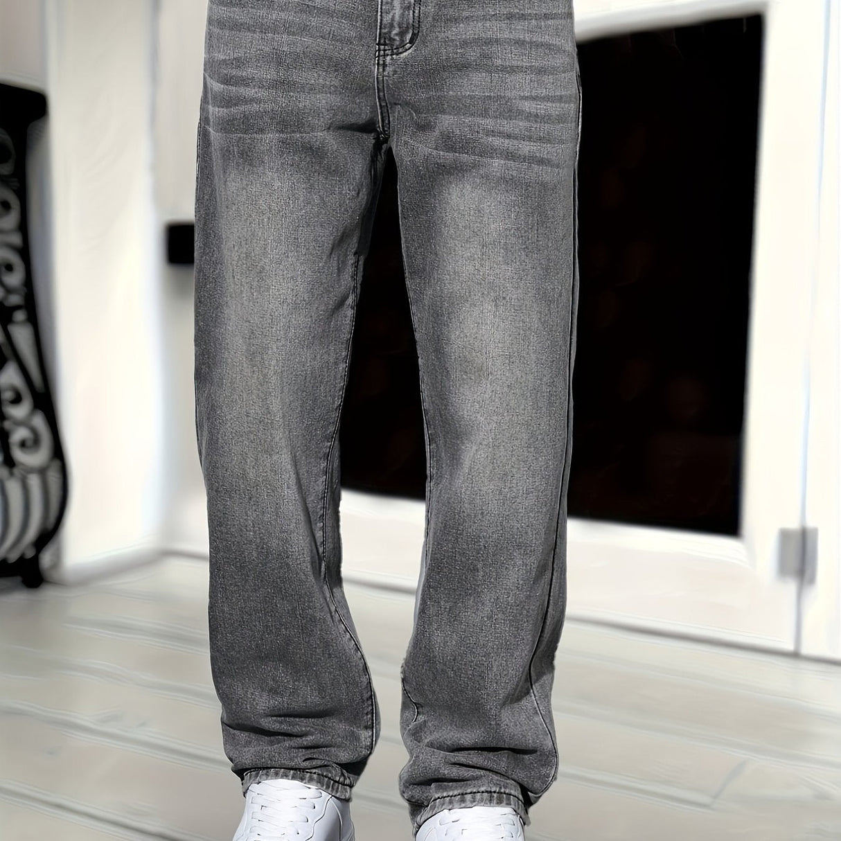Herre Relaxed Fit Jeans – Grå Denim Bukser med Casual Stil