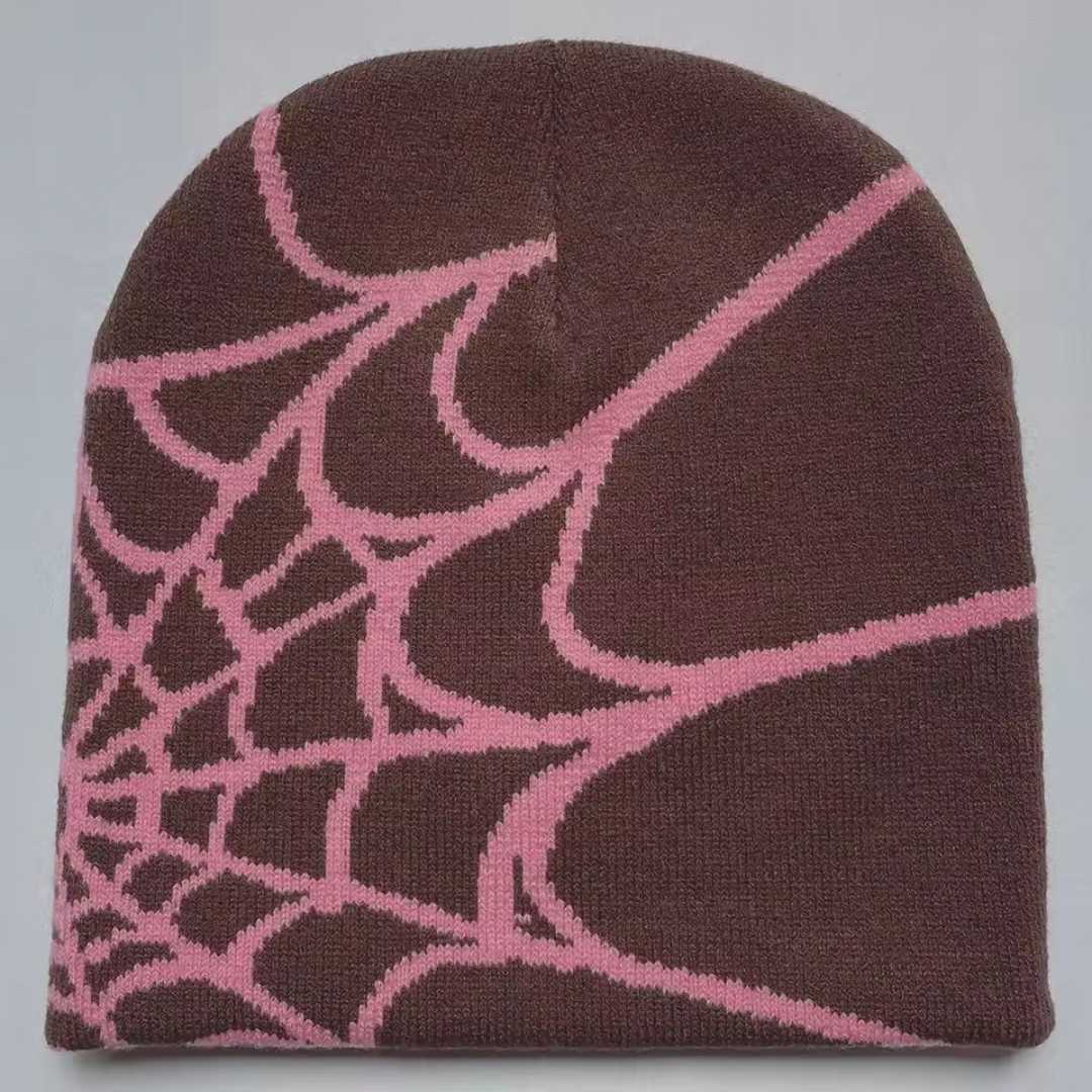 Spiderweb Beanie – Unisex Knitted Hat with Streetstyle Design