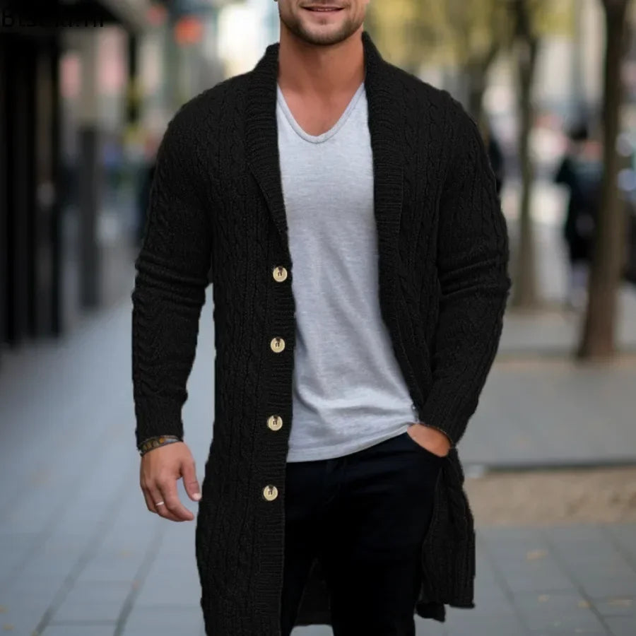 Slim Fit Knitted Vest Men Long Model