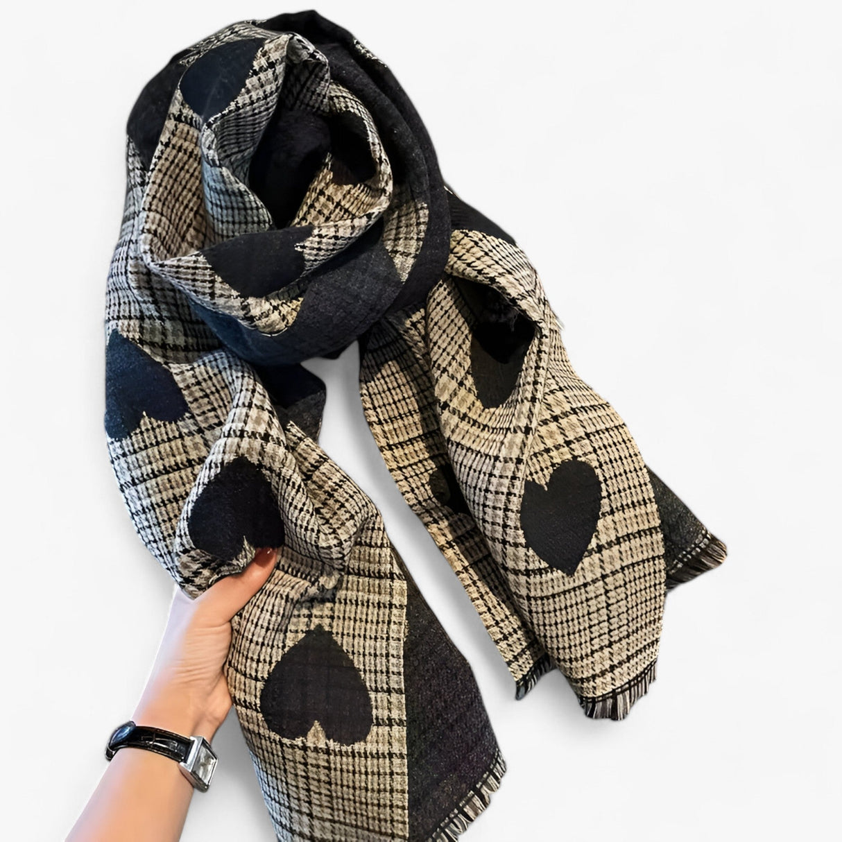 Heart Wrap Scarf – Warm & Stylish Women's Scarf for Winter