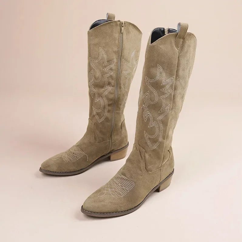 Knælange Cowboystøvler til Damer Med Broderede Detaljer 4