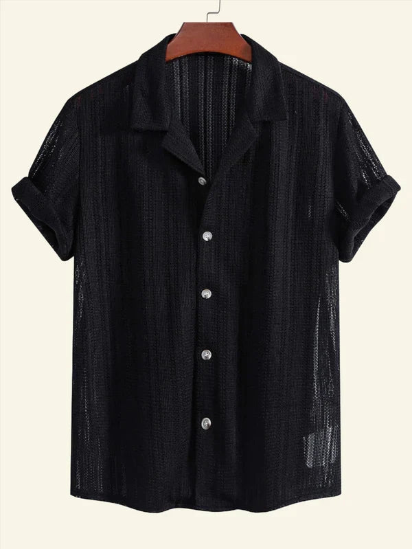 Kortærmet Skjorte Herre - Stilfuld Button-Down Skjorte til Mænd