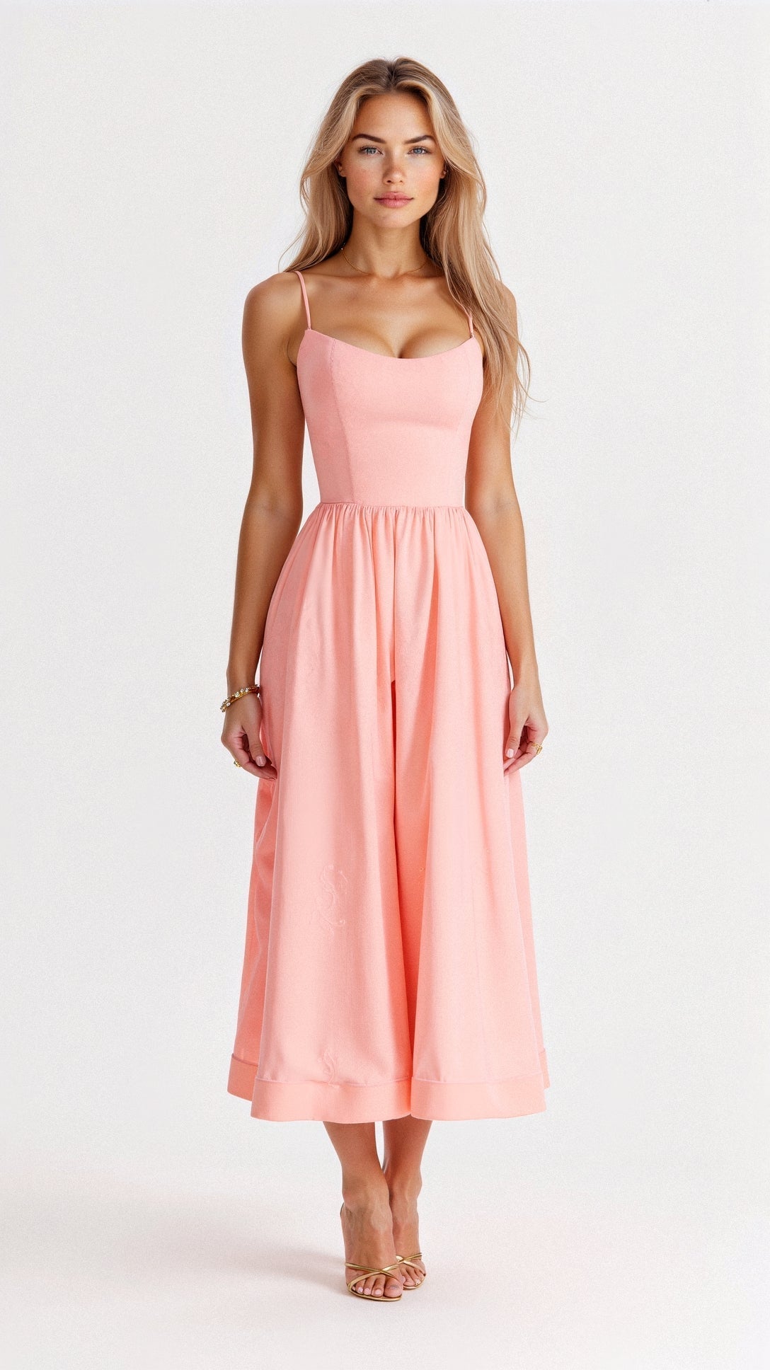 Kvinders A-line Midi Kjole i Ascot Stil