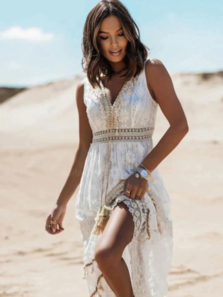 Kvinders Boho Maxi Kjole