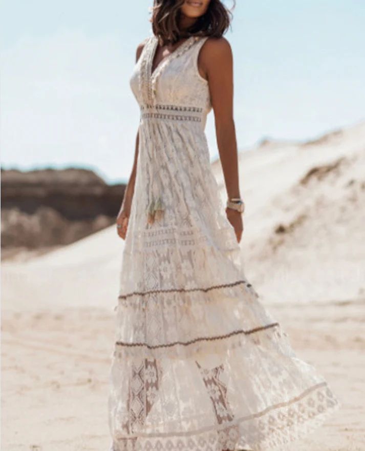 Kvinders Boho Maxi Kjole