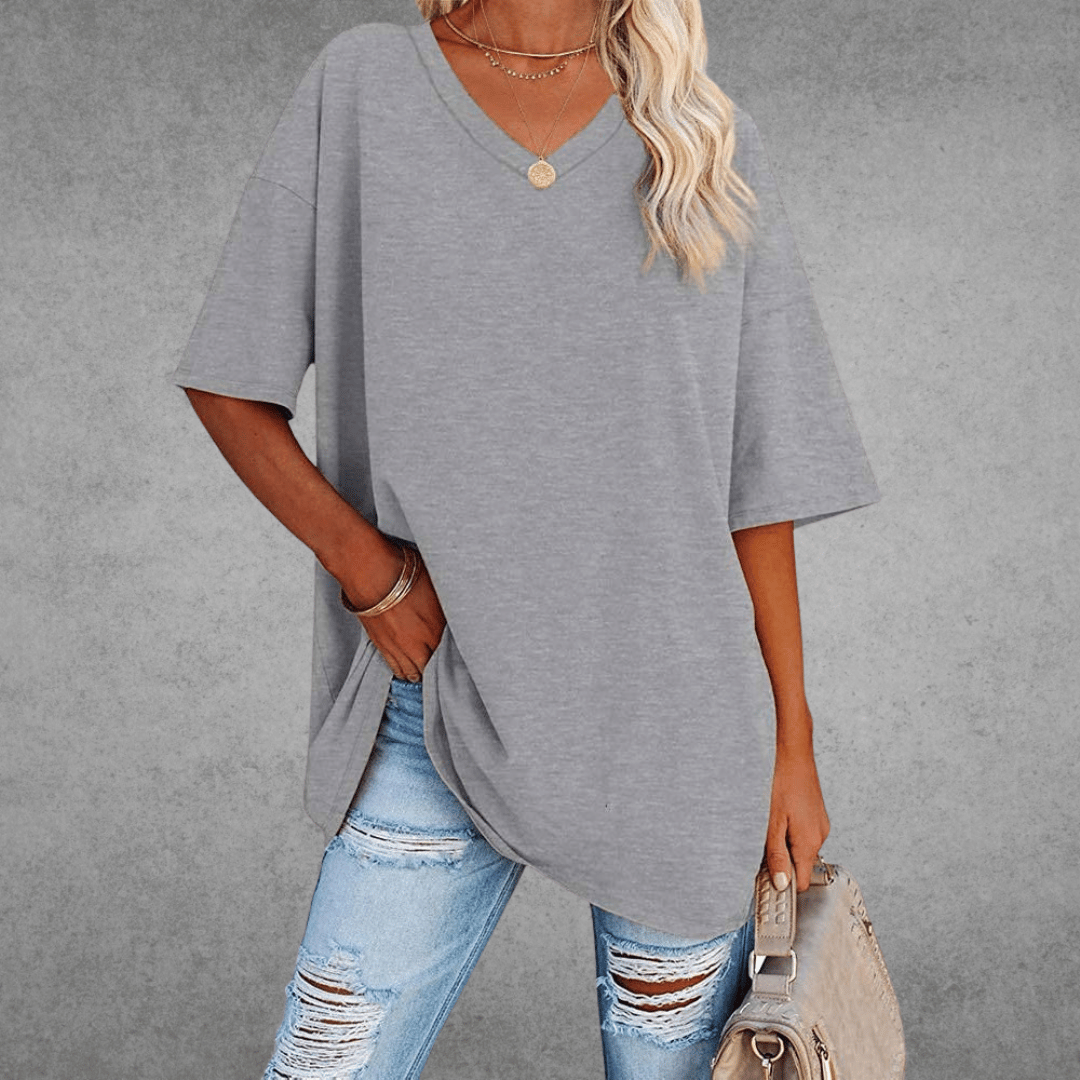 Kvinders Oversize T-shirt med V-hals
