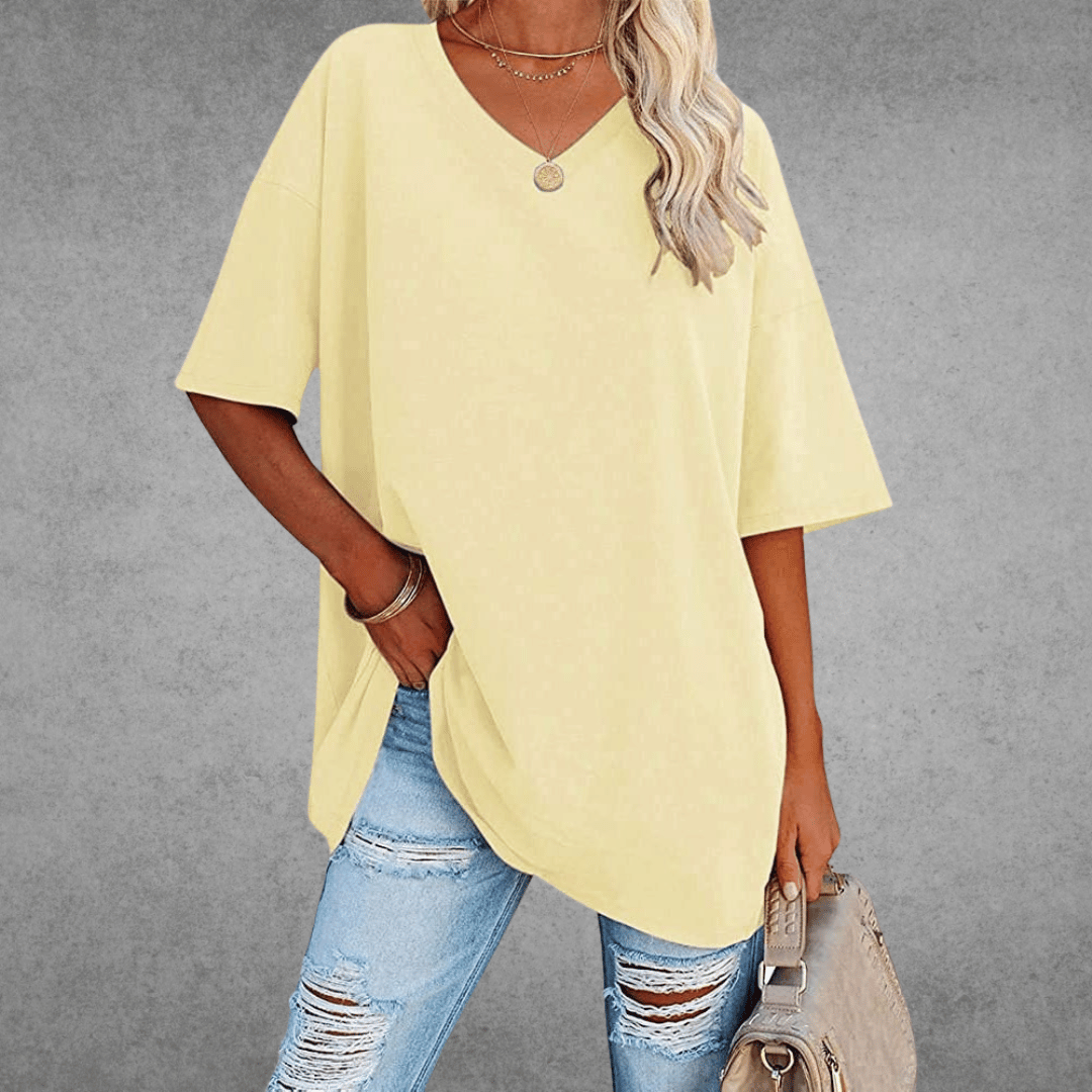 Kvinders Oversize T-shirt med V-hals