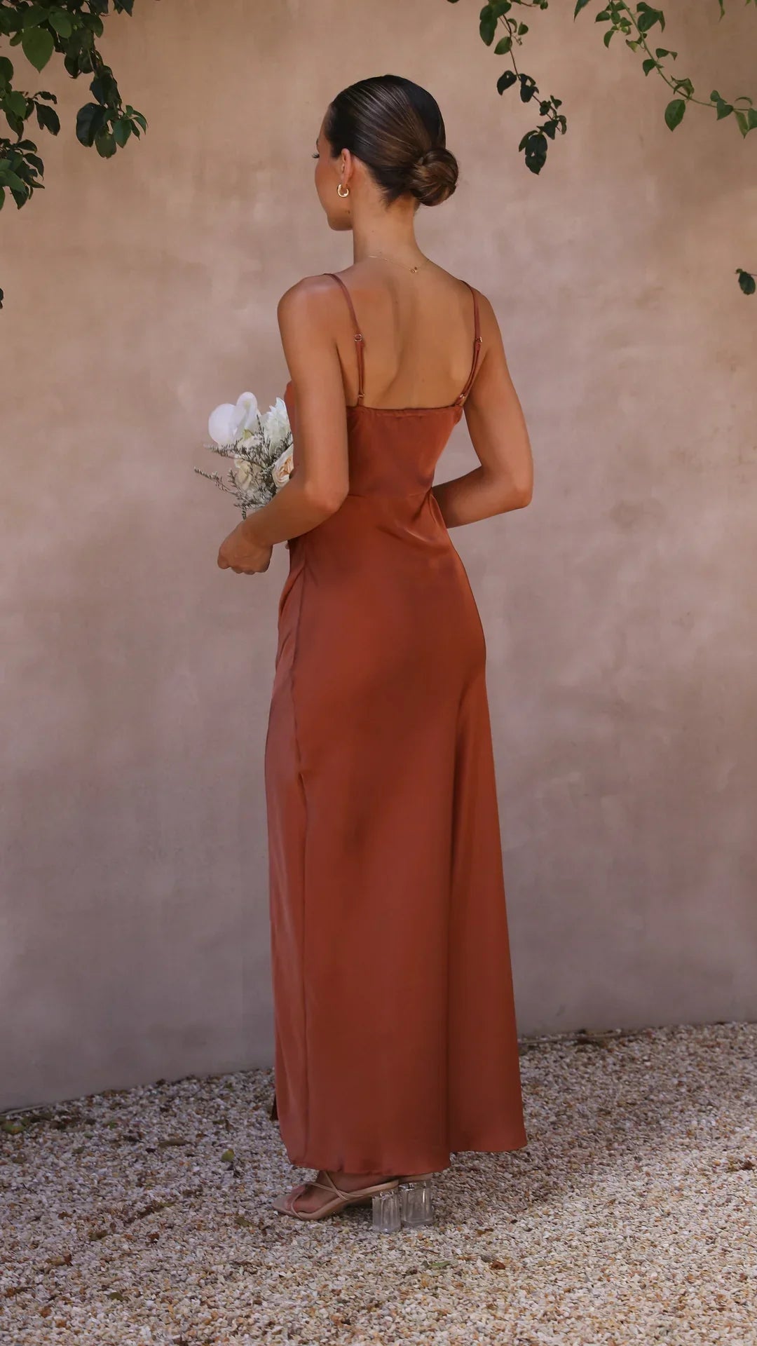 Kvinders Satin Slip Maxi Kjole