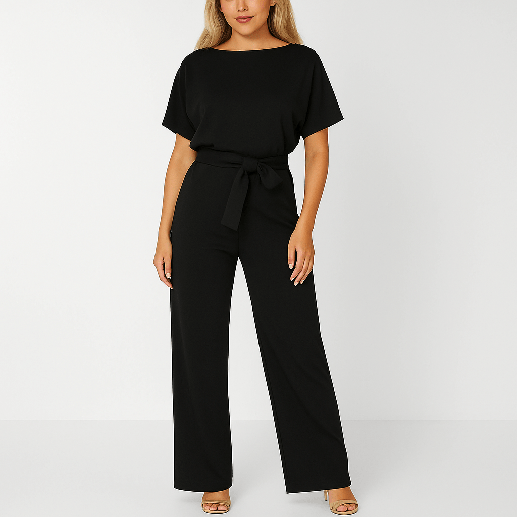 Kvinders Buksedragt med Bindebælte - Elegant Jumpsuit 3