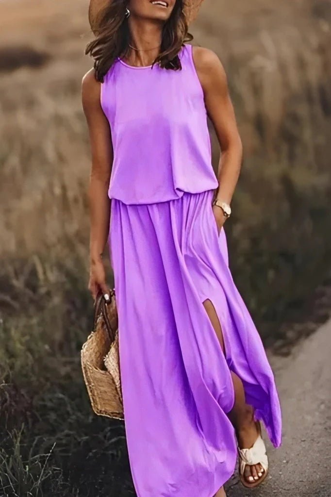 Kvinders Maxi Kjole med Slids - Elegant og Komfortabel Design 3