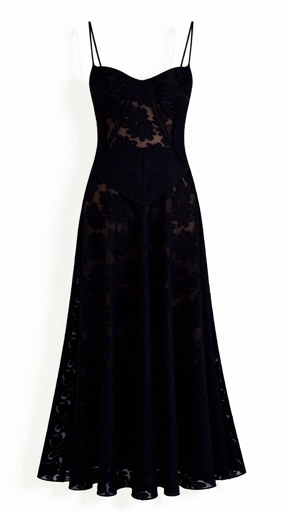 Kvinders Transparent Maxi Kjole med Blomsterdesign 10