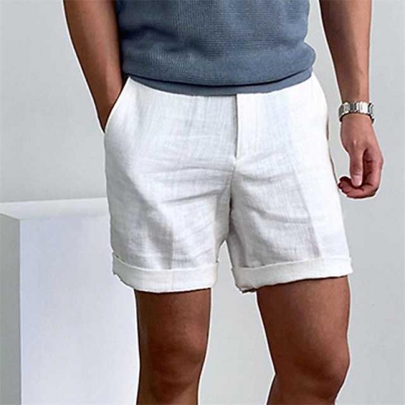 Mænds Vintage Linned Strandshorts 2