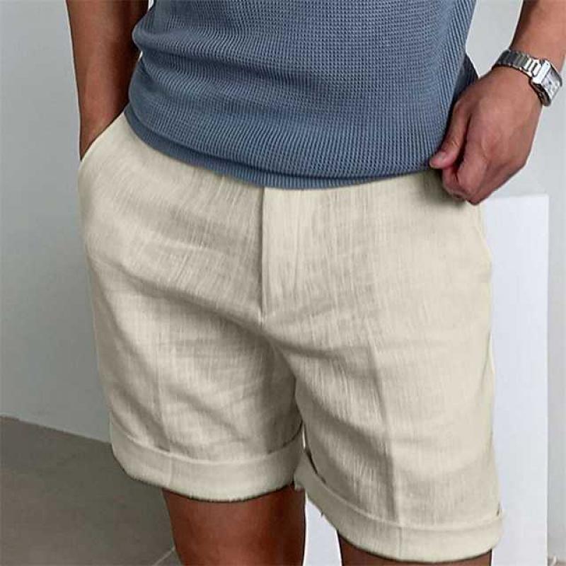 Mænds Vintage Linned Strandshorts 5