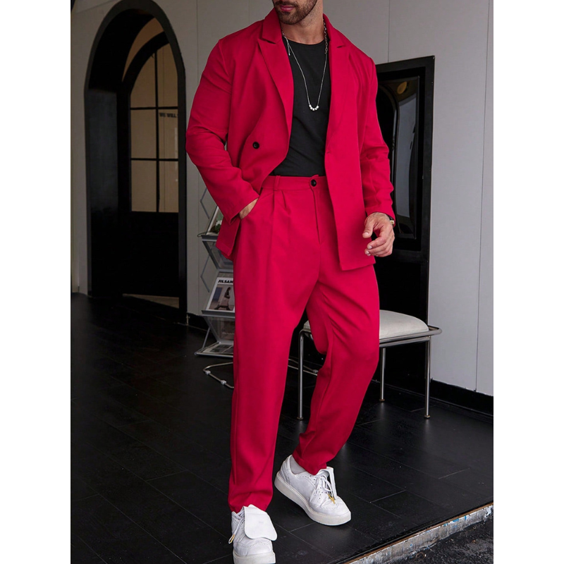Men's Two-piece Set – Stylish Casual Set with Jacket and Trousers