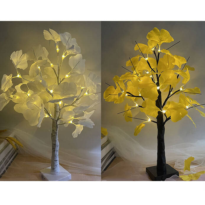 LED Ginkgo bordlampe 60cm dekoration hvid gul moderne batteribelysning integreret LED