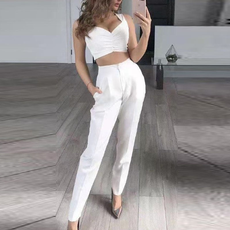 Dame 3-delt Blazersæt – Blazer, Bukser og Top – Business og Elegant