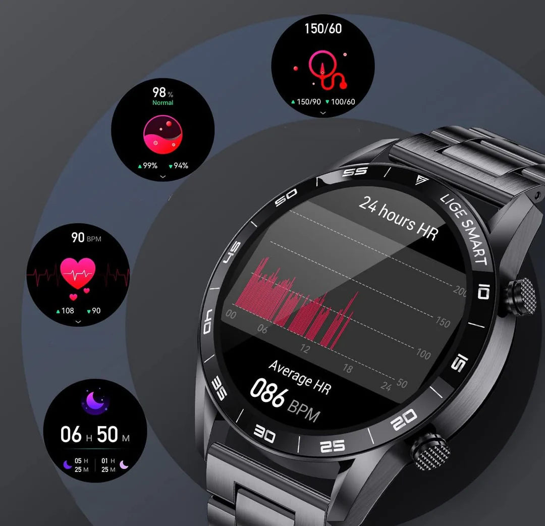Smartwatch til Mænd | Multisport & Sundhedstracker | Bluetooth Opkald