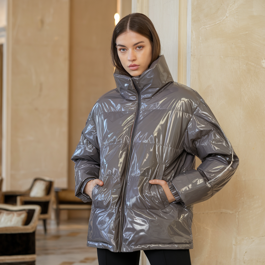 Skinnende Dame Dunjakke – Varm, Let & Stilfuld til Vinteren