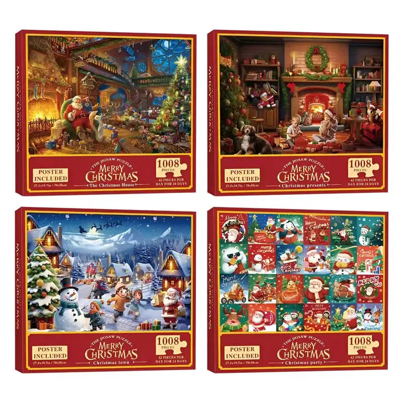 Christmas Puzzle Advent Calendar – 1008 Pieces Winter Village Edition