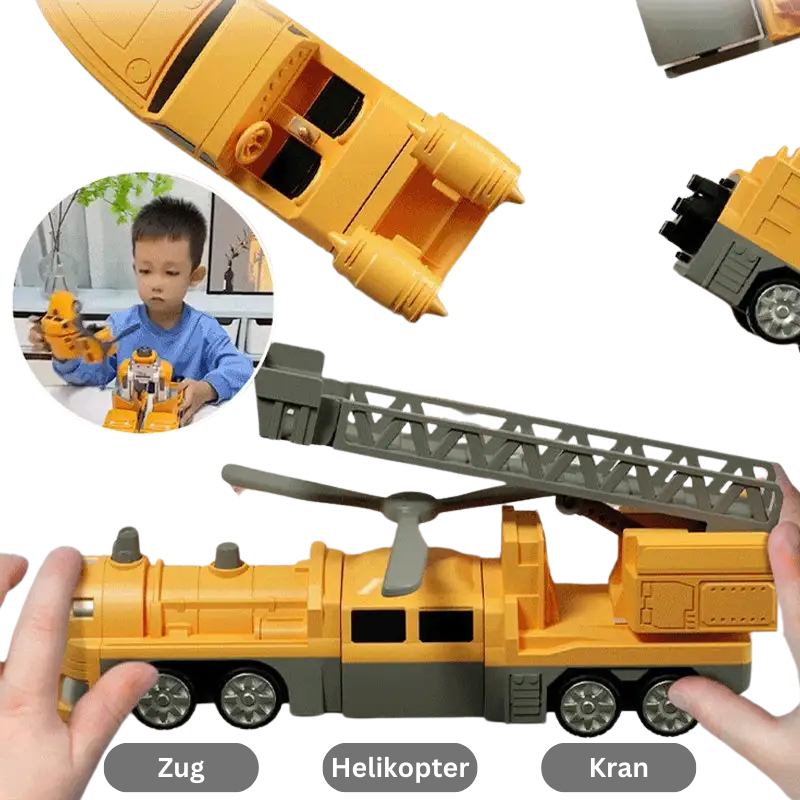 Transformerbart byggesæt – Byggekøretøjer & robot til børn