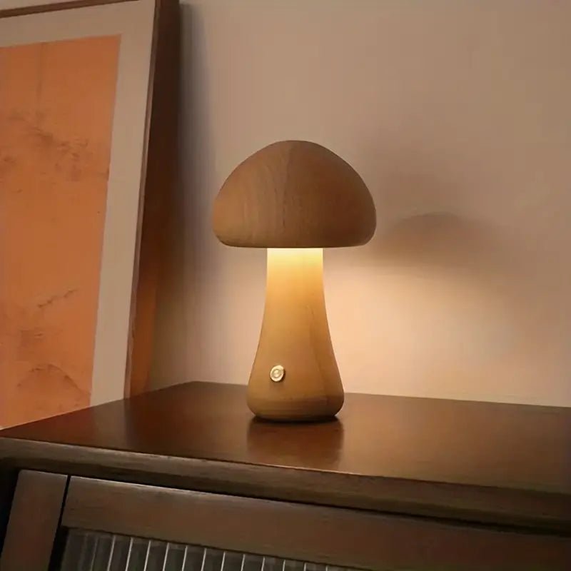 Retro Svamp Bordlampe med Blødt Diffust Lys