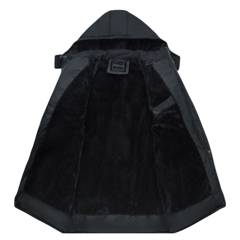 Herre Vatteret Vinterjakke – Varm Jakke med Aftagelig Hætte