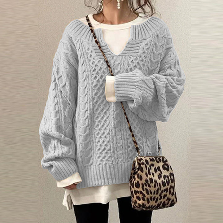 Ladies Oversized Cable Knit – Warm Cozy Knitted Sweater