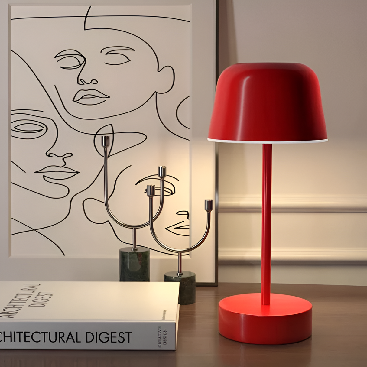 Trådløs LED Bordlampe med Retro Design