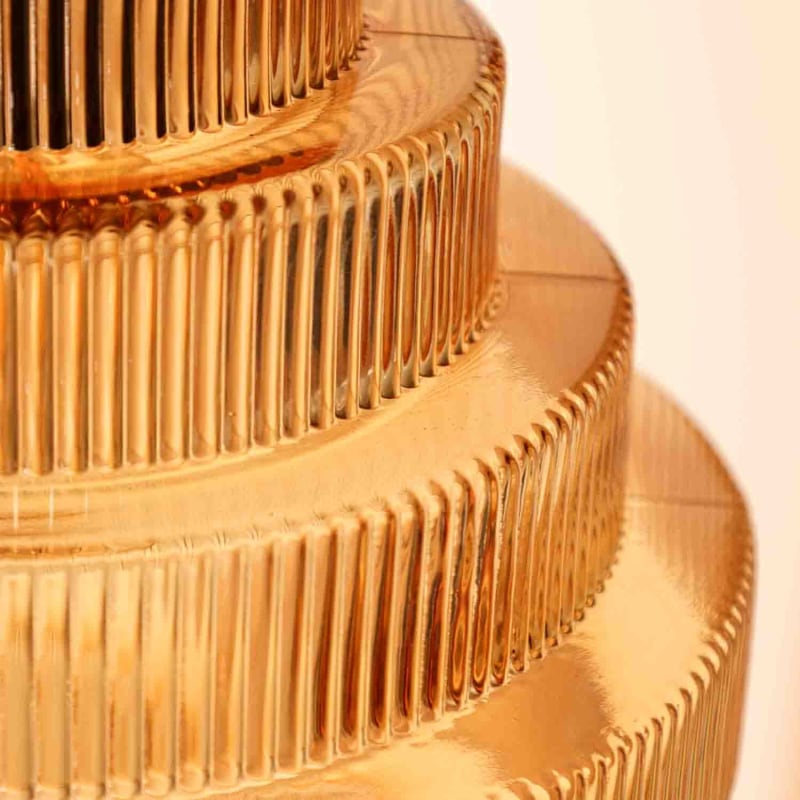 Vintage flaszkowy lampa wisząca z mosiądzu i szkła